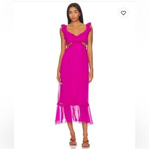 Show me your mumu Lane Chiffon Dress in pink